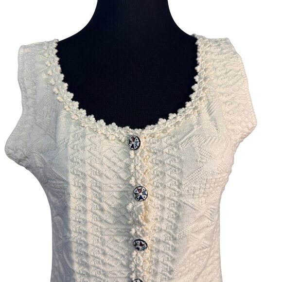 Hand Loomed Cotton Salsa Peru Womens Sleeveless Cardigan Size XL - Picture 2 of 6